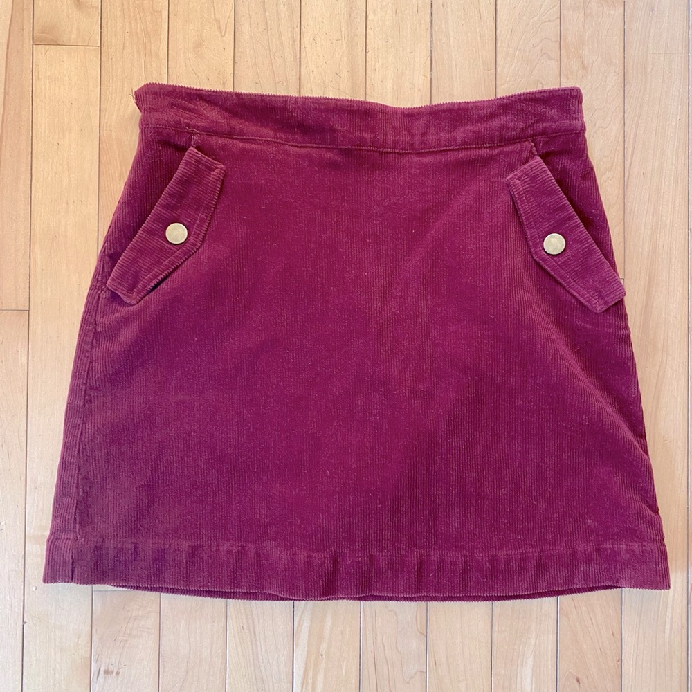 Copper Key Women’s Burgundy Corduroy Mini Skirt Size Medium